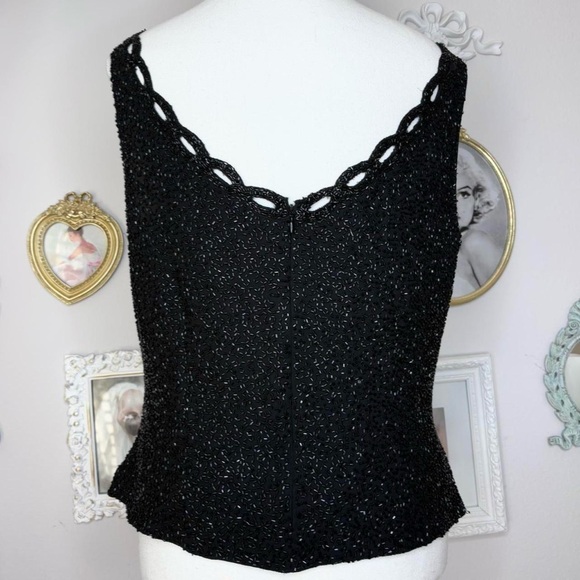 J Kara Black beaded formal Tank Top - Picture 4 of 8